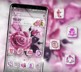 Marble Rose Launcher Theme