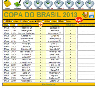 Tabela da Copa do Brasil 2013