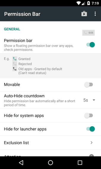 Permission Bar: Floating Permission Monitor