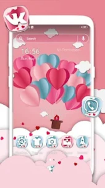 Pink Heart Love Launcher Theme