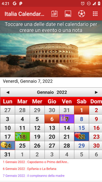 Italia Calendario 2022