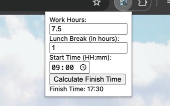 Workday Finish Time Calculator