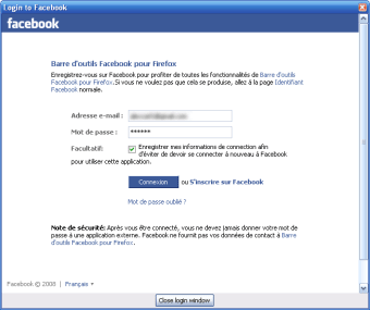 Facebook Toolbar pour Firefox