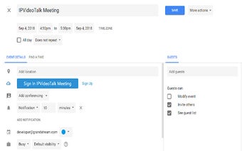 IPVideoTalk for Google Calendar