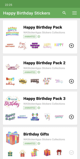 Animated stickers happy birthday WAStickerApps
