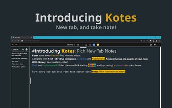 Kotes: Rich New Tab Notes