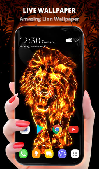 Fire Lion - Live Wallpaper  Keyboard Background