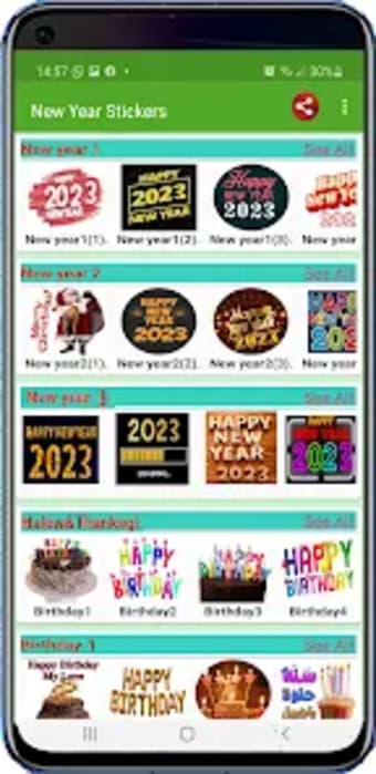 Happy New Year Stickers 2023.