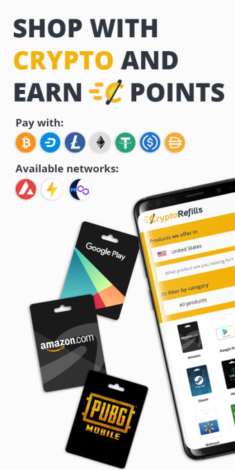 CryptoRefills: Buy Gift Cards  Topup with Bitcoin