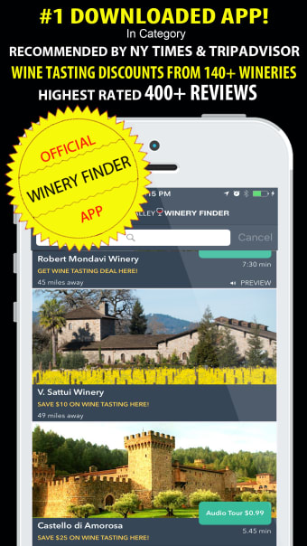 Napa Valley Winery Finder REAL