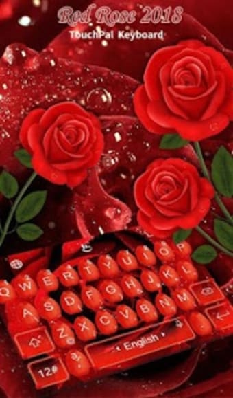 Romantic Love Red Rose Keyboard Theme