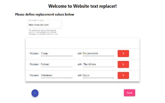 Website text content replacer