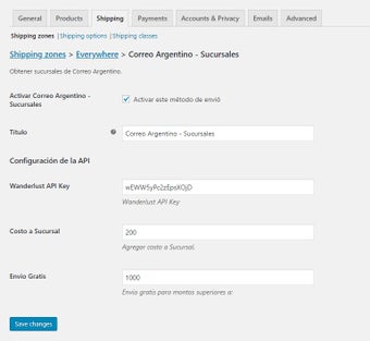 Sucursales Correo Argentino para WooCommerce