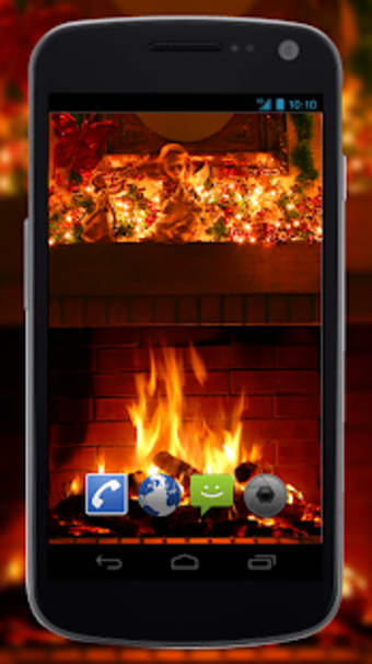 4K Xmas Fireplace Video Live Wallpaper