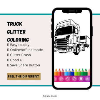 Truck Glitter Coloring Book