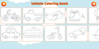 Vehicle Coloring Book For Kids