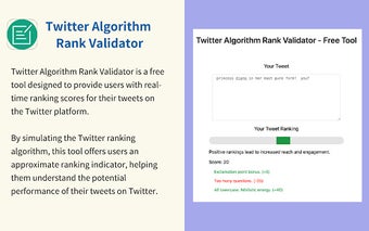 Twitter Algorithm Rank Validator  - Free Tool