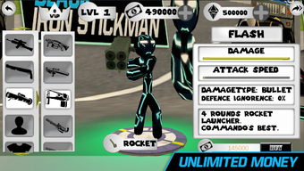 Black Iron Stickman Rope Hero City Gangstar Mafia