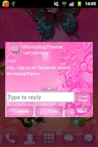 Pink Flowers Theme GO SMS Pro