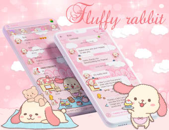 SMS Theme Rabbit Fluffy Pink