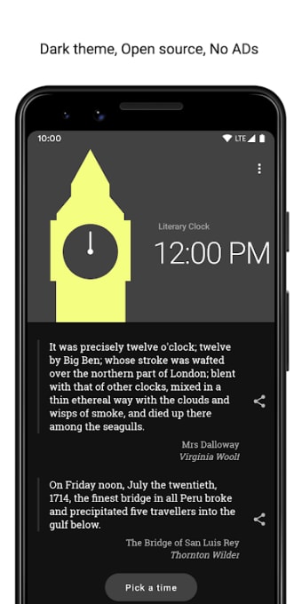 Literary Clock: Widget and Screen Saver