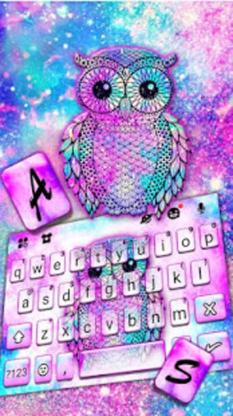 Galaxy Owl Keyboard Theme