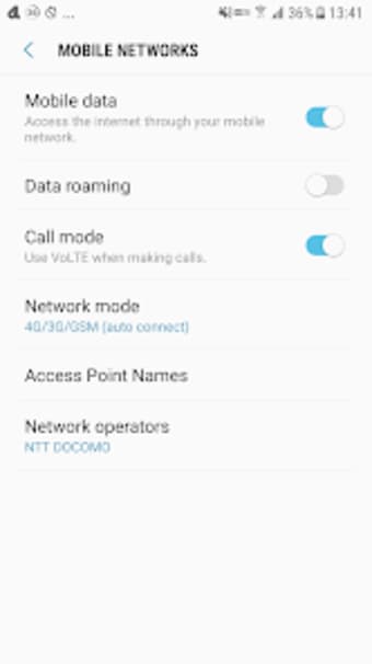 Network And Roaming Settings S