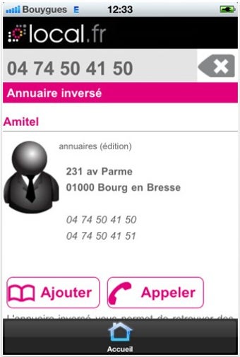 Annuaire Inversé Pour IPhone - Télécharger