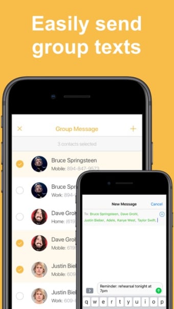Contact Groups - Text  Email
