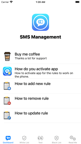 SMS Management - SMS Filter