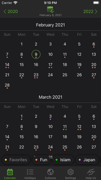 Cultures Calendar