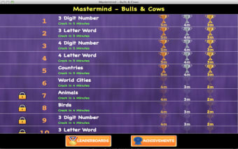 Mastermind - Cows and Bulls Free Word Game