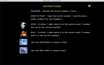 Mastermind - Cows and Bulls Free Word Game