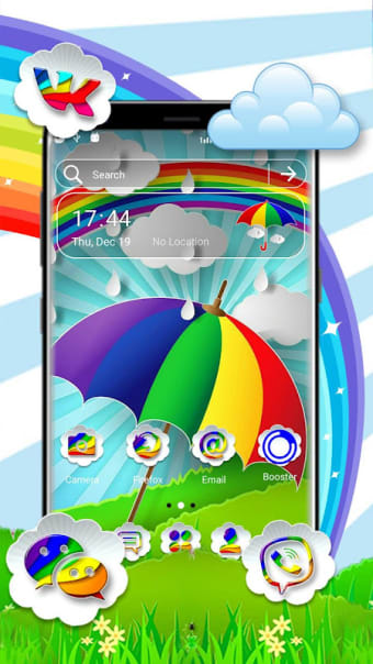 Rainbow Umbrella Launcher Theme