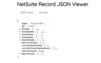 NetSuite Record JSON Viewer