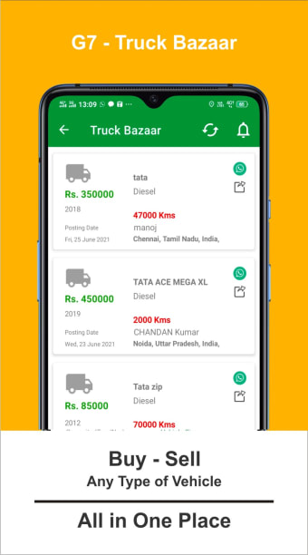 Truck Bazar Transport App - G7