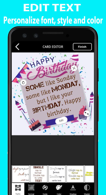 Happy Birthday Card Editor
