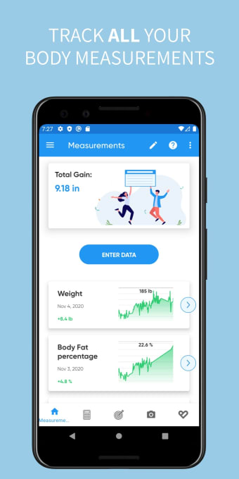Body Measurement Body Fat and Weight Loss Tracker