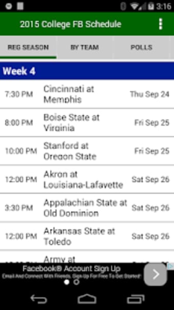 2019 College Football Schedule