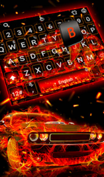 Fire Flaming Car Keyboard Theme