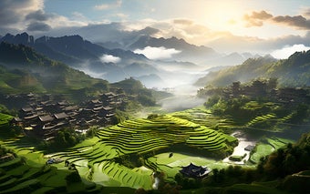 Terraced fields