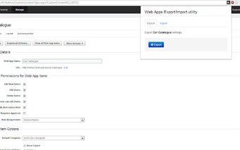 BC Web app config import/export