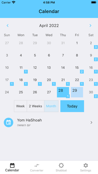 Jewish Calendar Dates