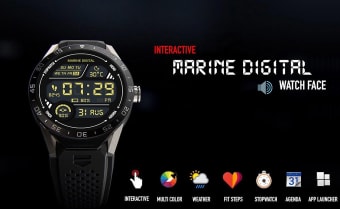 Marine Digital Watch Face  Clock Live Wallpaper