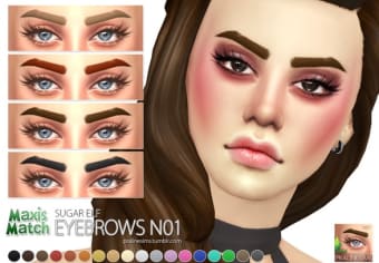 Maxis Match Eyebrow Pack N01 mod for The Sims 4