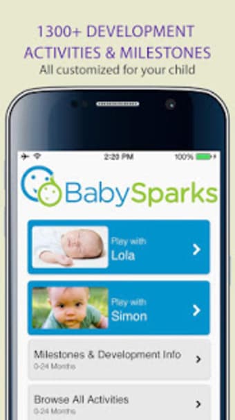BabySparks - Development Activities and Milestones