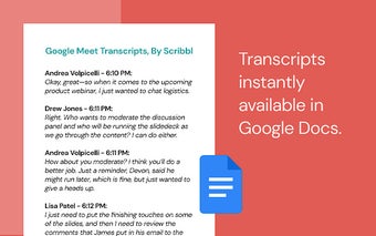 Google Meet Transcripts, by Scribbl