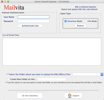 MailVita EML to Hotmail Importer for Mac