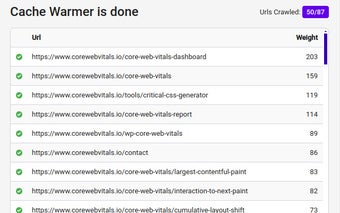 Website Cache Warmer