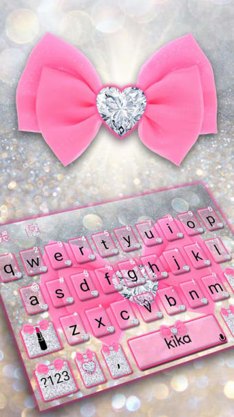 Pink Silver Luxury Bow Keyboard Theme